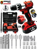 Germany Style Alman PRO-512VX Çift Akülü Darbeli Kart Soğutmalı Torklu Matkap 30 Parça Setli - 1