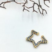 Gold Zirkon Taşlı Kıkırdak Küpe - 1