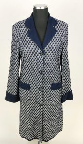 SNY Kırlangıç Yaka Çelik Örgü Uzun Lacivert Kadın Yünlü Triko Palto - 4