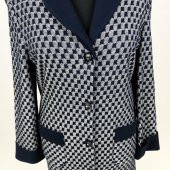 SNY Kırlangıç Yaka Çelik Örgü Uzun Lacivert Kadın Yünlü Triko Palto - 6