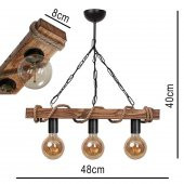 El Yapımı Halatlı Ahşap Avize - 4