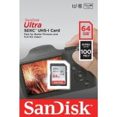 Sandisk Ultra 64GB 100MB/S Class 10 Uhs-I Hafıza Kartı SDSDUNR-064G-GN6IN thumbnail 1
