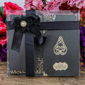 Hediyelik Kadife Kaplı Yasin Kitabı, Seccade, Şal, İnci Tesbih, Asetat Kutulu (26×23) Set - Siyah - 1