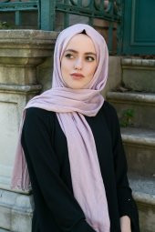 Hediyelik Şal, Kokulu Tesbih, Kişiye Özel İsim Pleksi, Kurdela İle Süslenmiş - Pembe - 4