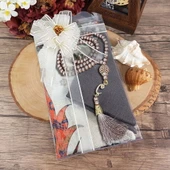 Hediyelik Seccade, Şal, İnci Tesbih, Süslemeli Asetat Kutulu (30×18) Paket - 8