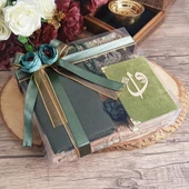 Hediyelik Seccade, Kadife Kur'an-ı Kerim, İnci Tesbih, Şal, Süslemeli Asetat Kutulu (26×23) Set - 10