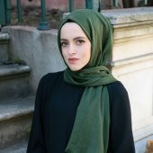 Yeşil Pamuklu Şal - 1