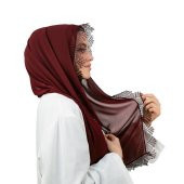 Bordo İğne Oyalı Şal - 2