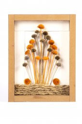Kuru Çiçek Papatya 3D Tekli El Yapımı Çerçeve Tablo 26x20x2,5 - 1