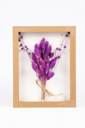 Kuru Çiçek Kuş Otu 3D Tekli El Yapımı Çerçeve Tablo 26x20x2,5 - 1