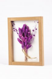 Kuru Çiçek Kuş Otu 3D Tekli El Yapımı Çerçeve Tablo 26x20x2,5 - 2