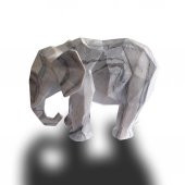 Fil Figürlü Mermer Büst 14x37x15,5 cm - 1