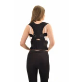 Unisex Siyah Manyetik Dik Durmak Için Ortopedik Kamburluk Önleyici Dik Duruş Bel Sırt Korsesi thumbnail 1