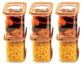 Moonstar 6 Parça Bambu Kapak Saklama Erzak Kabı Seti 1100 ML thumbnail 1