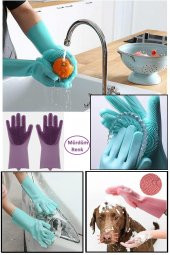 Kapris Silikon Bulaşık Temizlik Eldiveni Mürdüm - 1