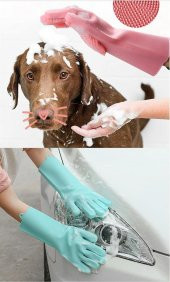 Kapris Silikon Bulaşık Temizlik Eldiveni Mürdüm - 3