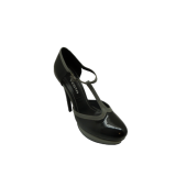 Platform tabanlı arka ön kapalı Rugan Bayan ayakkabı - 1
