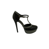 Platform tabanlı arka ön kapalı Rugan Bayan ayakkabı - 2