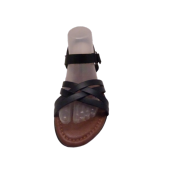 Çapraz bandlı bilekten bağlı cırt cırtlı Deri Bayan ayakkabı - 1