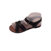 Çapraz bandlı bilekten bağlı cırt cırtlı Deri Bayan ayakkabı - 2