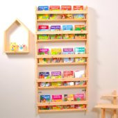 Çocuk Odası Eğitici Montessori Kitaplık Mobilya Raf Duvar Rafı 5 li - 3