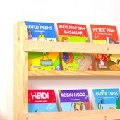Çocuk Odası Eğitici Montessori Kitaplık Mobilya Raf Duvar Rafı 5 li - 4