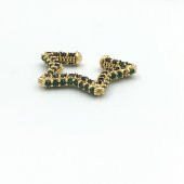 Gold - Zirkon Taşlı Kıkırdak Küpe - 2