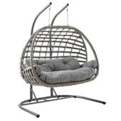 Capri Swing Oylat Çiftli Rattan Bahçe Salıncağı | Balkon Salıncağı - 1