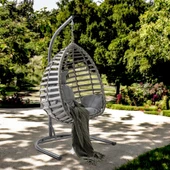 Capri Swing Gümbet Tekli Rattan Bahçe Salıncağı | Balkon Salıncağı - 2