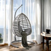 Capri Swing Gümbet Tekli Rattan Bahçe Salıncağı | Balkon Salıncağı - 3