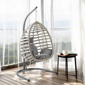 Capri Swing Gümbet Tekli Rattan Bahçe Salıncağı | Balkon Salıncağı - 11