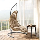 Capri Swing Bodrum Tekli Rattan Bahçe Salıncağı | Balkon Salıncağı - 4