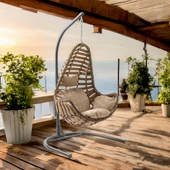 Capri Swing Milas Tekli Rattan Bahçe Salıncağı | Balkon Salıncağı - 9