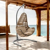 Capri Swing Milas Tekli Rattan Bahçe Salıncağı | Balkon Salıncağı - 8