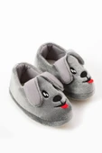 Albishoes Unisex Çocuk Panduf Ev Patiği Pamuk Astarlı Köpek Figürlü Ev Kreş Ayakkabı Sevimli Köpek - 4