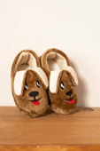 Albishoes Unisex Çocuk Panduf Ev Patiği Pamuk Astarlı Köpek Figürlü Ev Kreş Ayakkabı Sevimli Köpek - 1