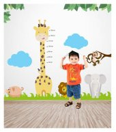 Zürafa Boy Cetveli Dev Duvar Sticker - 1