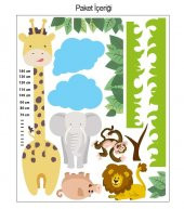 Zürafa Boy Cetveli Dev Duvar Sticker - 2