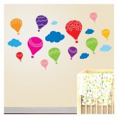 Uçan Balonlar 130x72 cm. Duvar Sticker - 1