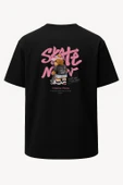 Oversize Skate Şapkalı Ayıcık Baskılı Unisex Tişört thumbnail 1