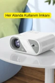 Wifi DT1 BT 5.0 Özellikli 720P Kablosuz Taşınabilir Projeksiyon Cihazı - 6