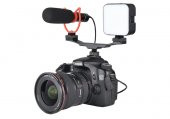 DSLR için Flaş Bracket iki Girişli Flaş, Led, Mikrofon Tutucu - 4