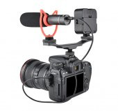 DSLR için Flaş Bracket iki Girişli Flaş, Led, Mikrofon Tutucu - 8