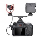 DSLR için Flaş Bracket iki Girişli Flaş, Led, Mikrofon Tutucu - 9