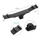 DSLR için Flaş Bracket iki Girişli Flaş, Led, Mikrofon Tutucu - 10