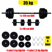 35 kg Halter Dambıl Seti. Üreticiden Halka 35 Kg Dumbell Dambıl Halter Seti Vücut Geliştirme Seti - 2