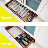 9 Bölmeli Çekmece İçi Kaşıklık Çekmece Düzenleyici Organizer - 6