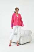 FTZ Women Kadın Kol Detaylı Hırka  Fuşya 20826 thumbnail 5