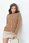 FTZ Women Kadın Aksesur Detaylı Hırka  Bisküvi 20749 - 3