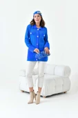 FTZ Women Kadın Pile Detaylı Hırka  Saks Mavi 20714 thumbnail 3
